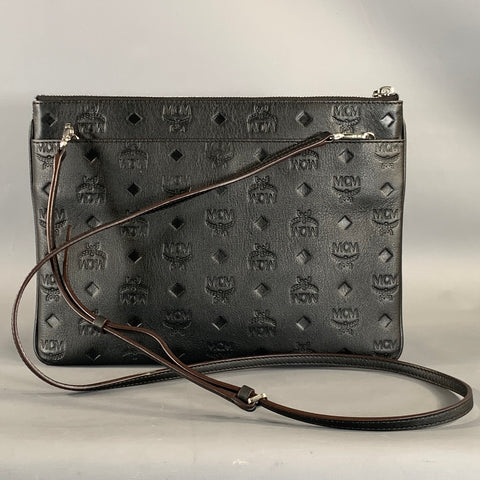 MCM Black MYZ9SKM42BK001 Monogram Leather Cross Body Bags