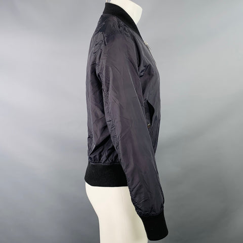 AMI by ALEXANDRE MATTIUSSI Size S Navy Polyamide Bomber Jacket