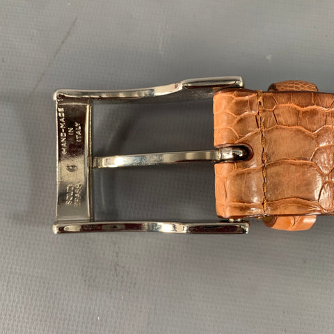 BERGDORF GOODMAN Size 38 Tan Nubuck Ostrich Belt