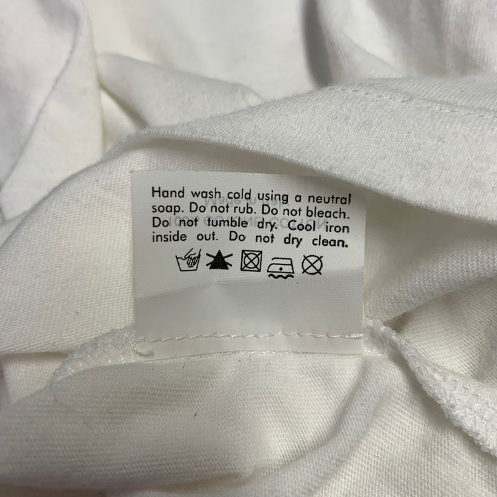 YVES SAINT LAURENT Rare Size L White Black Figures Cotton Short Sleeve T-shirt