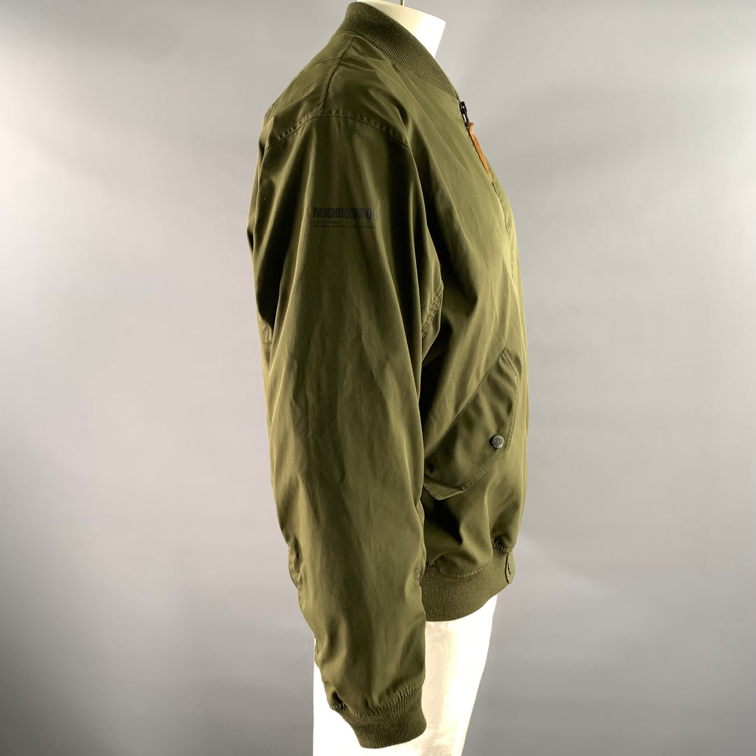 NEIGHBORHOOD Size XL Green Olive MA-1 Polyester Bomber Jacket
