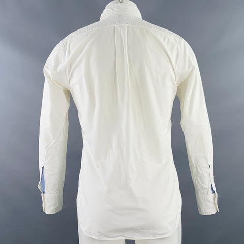 SAULT Size S White Cotton One Pocket Long Sleeve Shirt