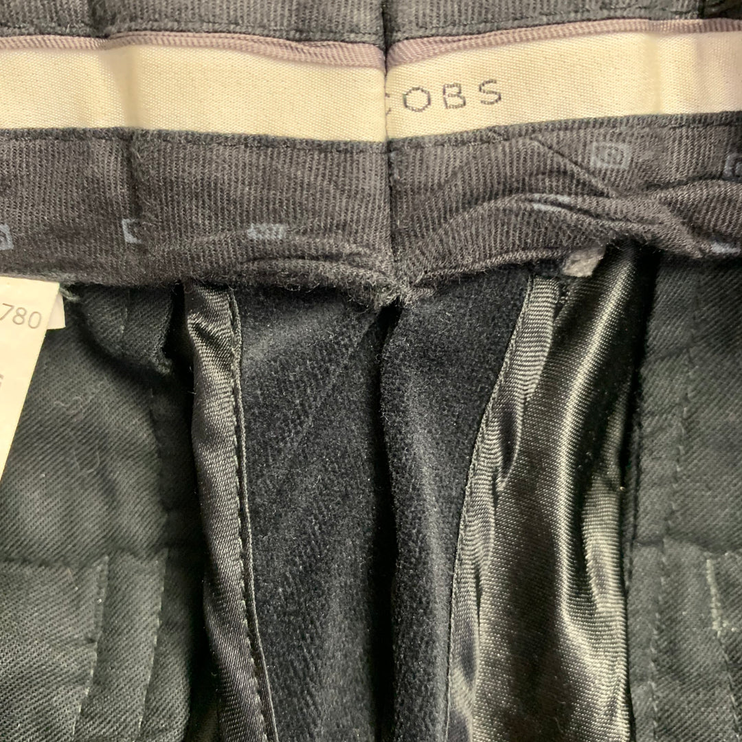 MARC JACOBS Size 32 Black Cotton Velvet Wide Leg Casual Pants
