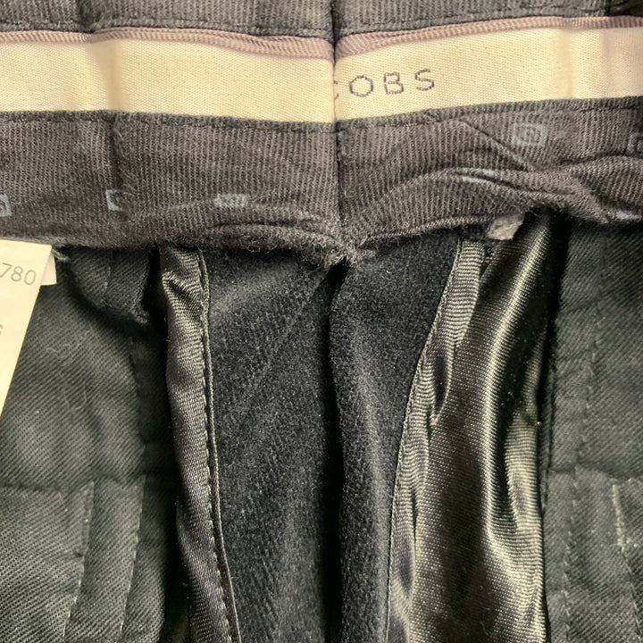 MARC JACOBS Size 32 Black Cotton Velvet Wide Leg Casual Pants