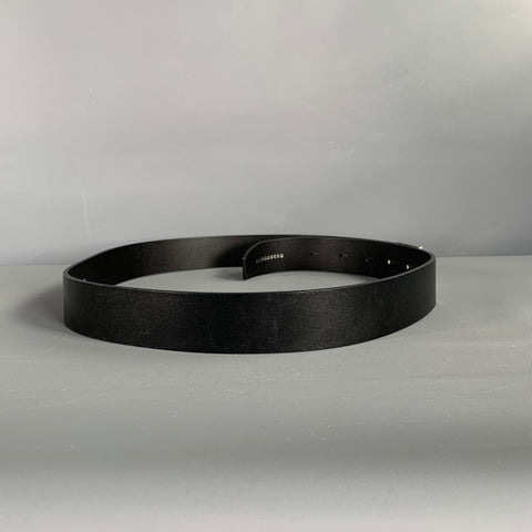 J.LINDEBERG Ceinture en cuir noir et argent, taille 34