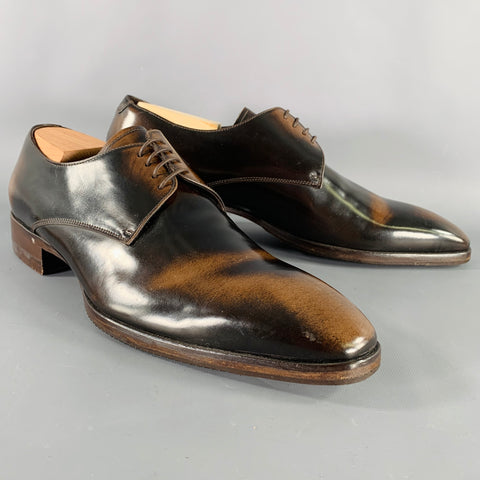 TO BOOT NY Size 10.5 Dark Brown Leather Derby Lace-Up Shoes