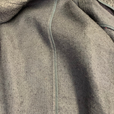 DRIES VAN NOTEN Size L Black Textured Mohair Blend Epaulets Coat