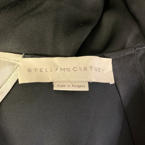 STELLA McCARTNEY Size 4 Black White Silk Landscape Shirt dress Knee-Length Dress