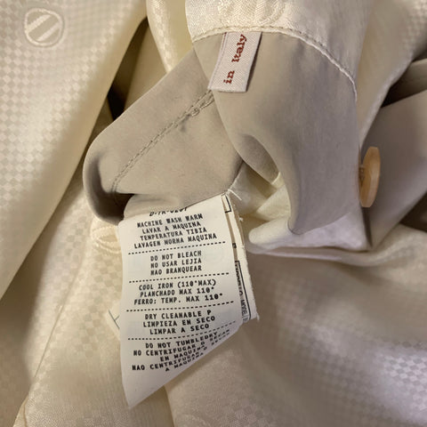 ERMENEGILDO ZEGNA Cream Acetate & Curpo Button Up Jacket