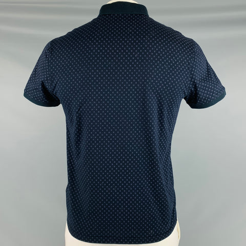 TED BAKER Size L Navy Purple Dots Cotton One Pocket Polo