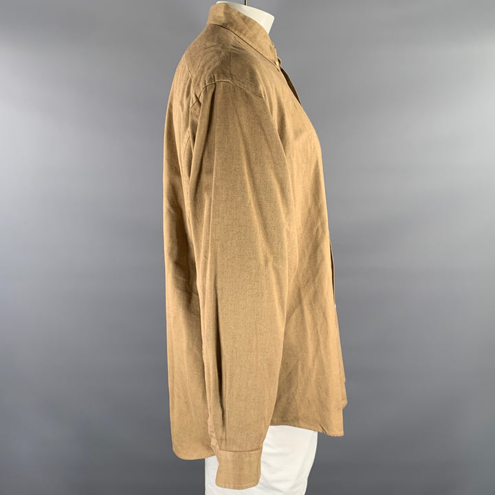 RALPH LAUREN Size XL Tan Cotton Long Sleeve Shirt