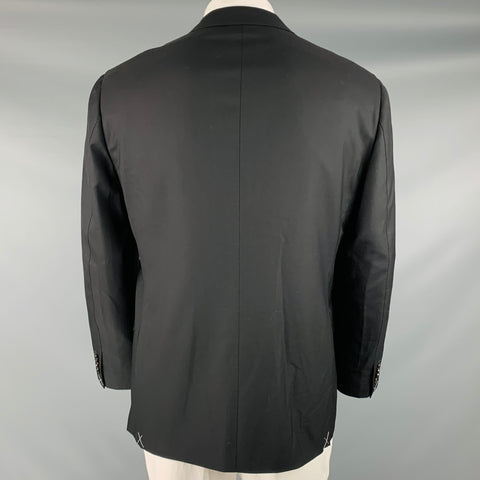 SUIT SUPPLY Size 48 Short Black Wool Notch Lapel Sport Coat