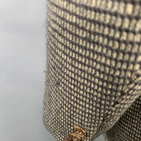 Veste de sport BILLY BLUE en laine à carreaux gris-beige, taille 42, à boutonnage simple