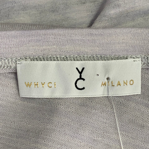 WHYCI MILANO Size 6 Grey Lilac Wool Nylon Mixed Patterns Casual Top