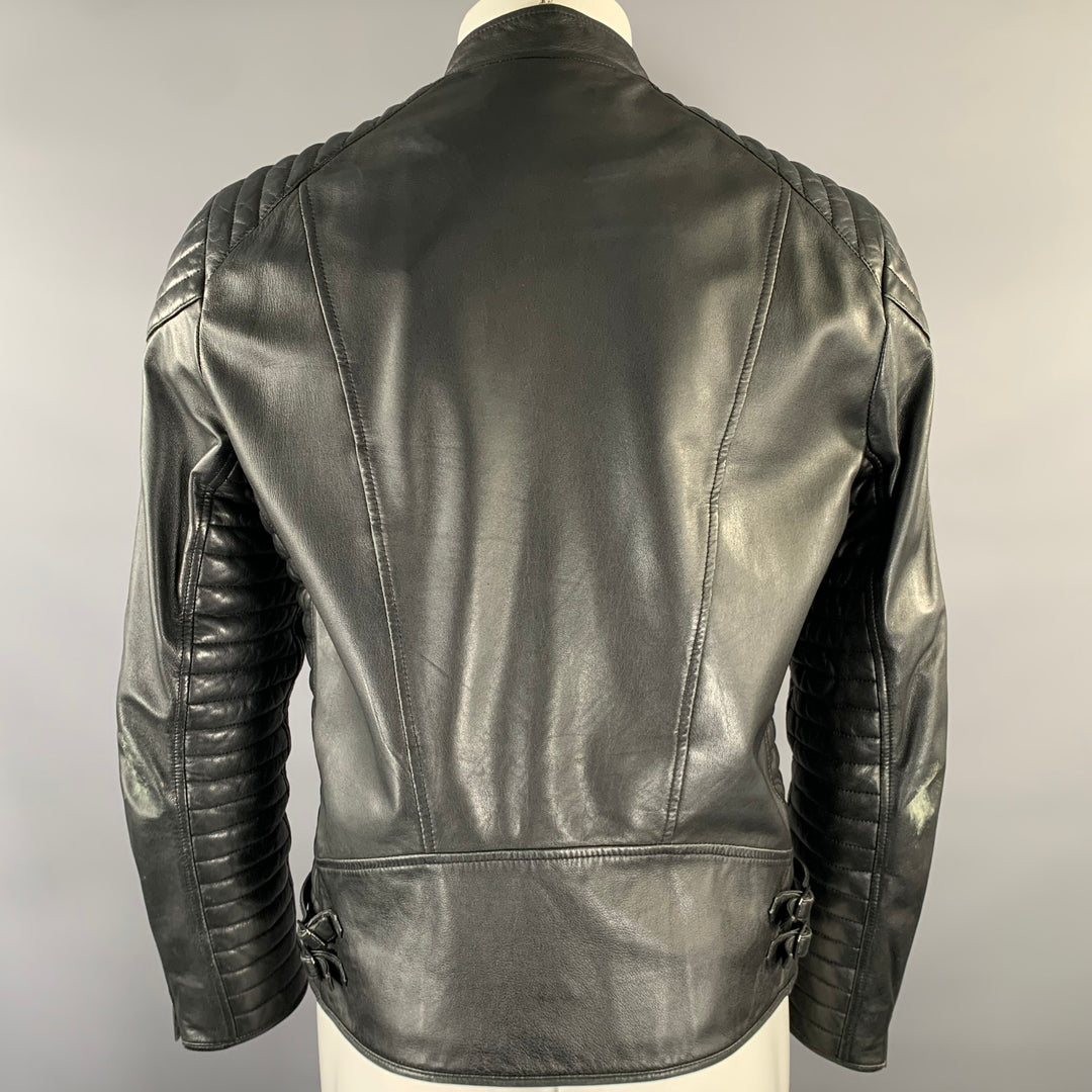 SCOTCH AND SODA Size M Black Leather Moto Racer Jacket