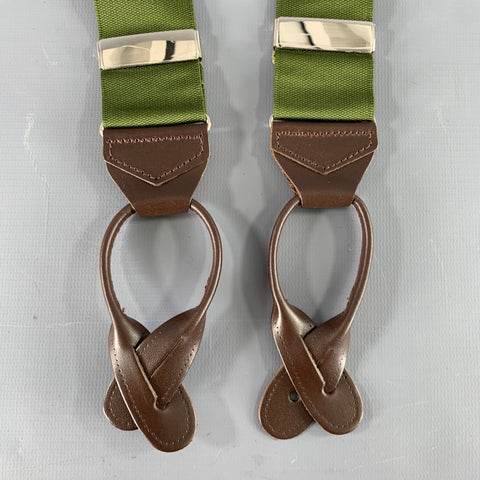 O'CONNELL'S Green Canvas Suspenders