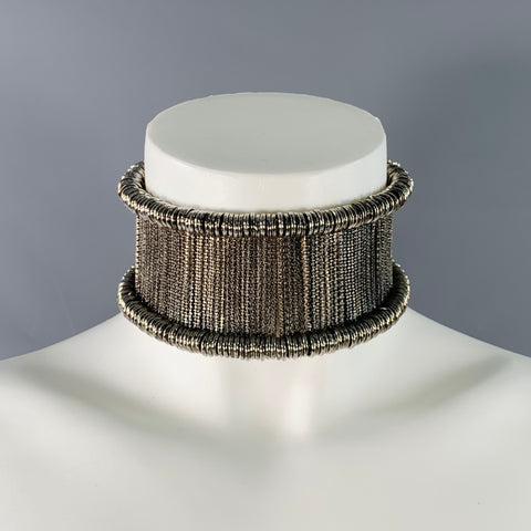 ALEXANDER MCQUEEN Silver Metal Choker Necklace