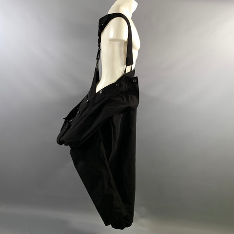 YOHJI YAMAMOTO Size S Black Cotton Long Sleeve Overalls