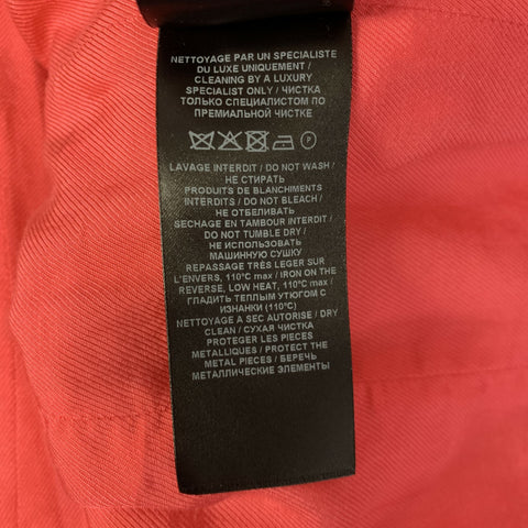 BALMAIN Size M Pink Neon Wool Double Breasted Coat
