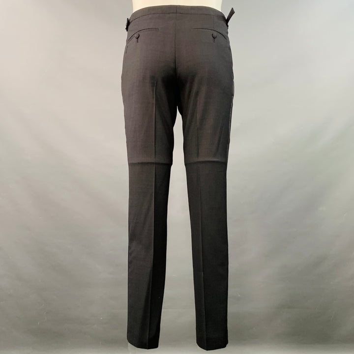 THE KOOPLES Size 38 Black Wool Woven Peak Lapel Tuxedo