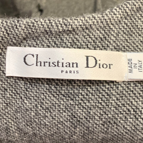 CHRISTIAN DIOR Size 8 Grey Black Textured Tulip Knee Length Dress