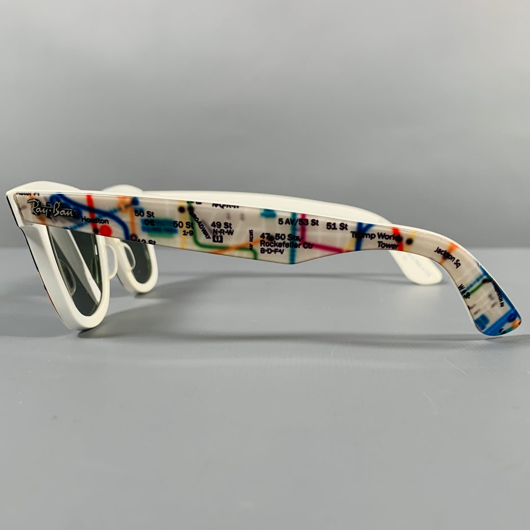 RAY-BAN Multi Color Limited Edition -Wayfarer- NYC Map Print Acetate Sunglasses
