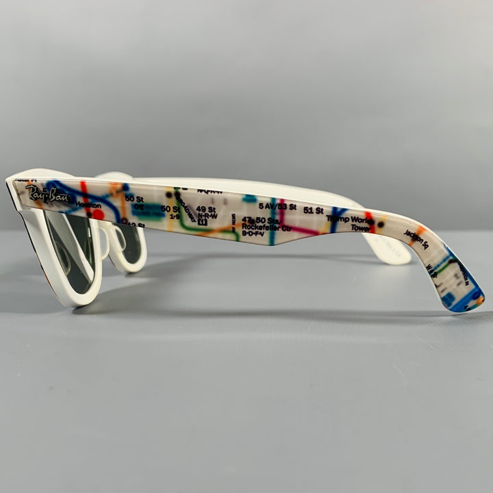 RAY-BAN Multi Color Limited Edition -Wayfarer- NYC Map Print Acetate Sunglasses