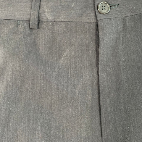 GIORGIO ARMANI Size L Black Wool Silk Blend Flat Front Tapered Dress Pants