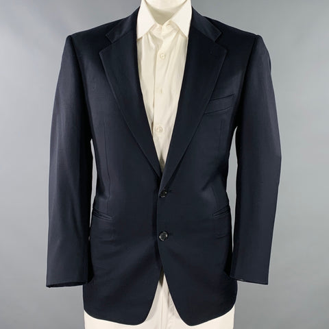 Veste de sport Ermenegildo Zegna en laine bleu marine à revers cranté, taille 44