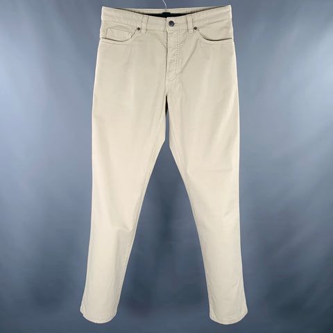 ERMENEGILDO ZEGNA Taille 32 Jean droit beige en coton mélangé
