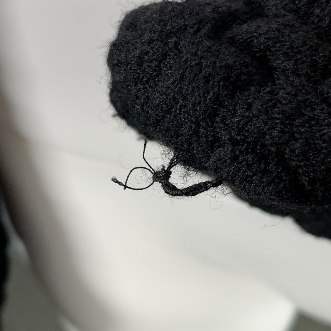 ALAIA Size M Black Wool Blend Woven Cropped Open Front Shrug Cardigan