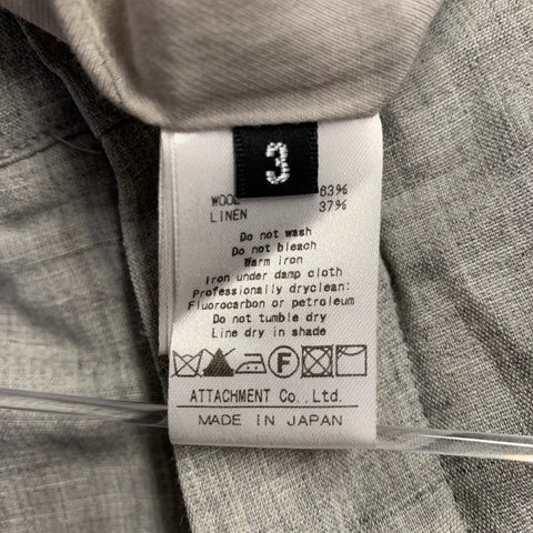 ATTACHMENT Size L Grey Heather Wool Blend Straight Button Fly Casual Pants
