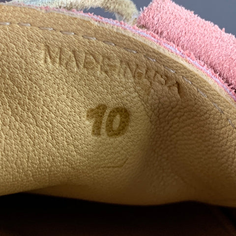 QUODDY Size 10 Pink Distressed Suede Yacht Lace Up Shoes