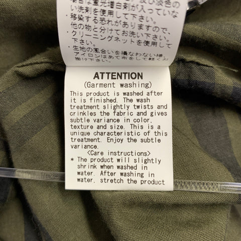 SAGE DE CRET Size L Green Black Plaid Cotton Silk Short Sleeve Shirt