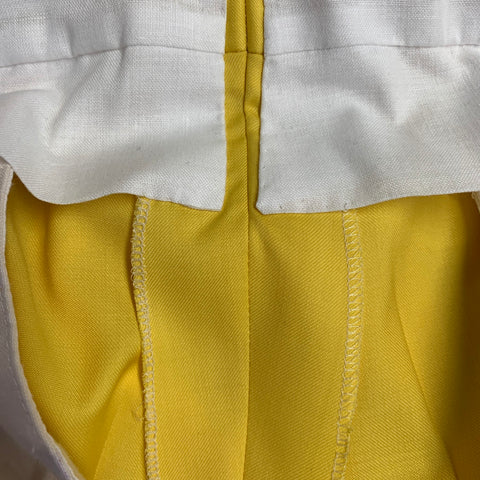 HADLEIGH'S Size 34 Yellow Wool Pleated Cuffed Button Fly Dress Pants