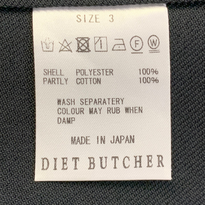 DIET BUTCHER Size L Black Twill Polyester Utility Jacket
