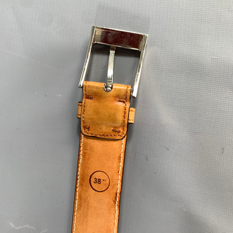 SUTOR MANTELLASSI Size 38 Brown Light Distressed Leather Belt