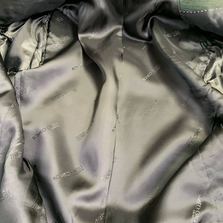 ROMEO GIGLI Size 42 Black Green Contrast Trim Virgin Wool Sport Coat