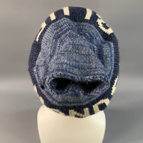 KAPITAL Size 7 1/4 Navy Blue Knit Wool Cotton Acryllic Hats