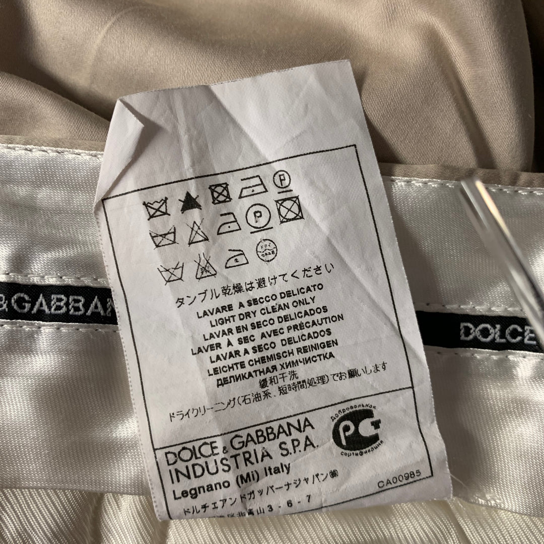 DOLCE & GABBANA Size 46 Khaki Notch Lapel Suit