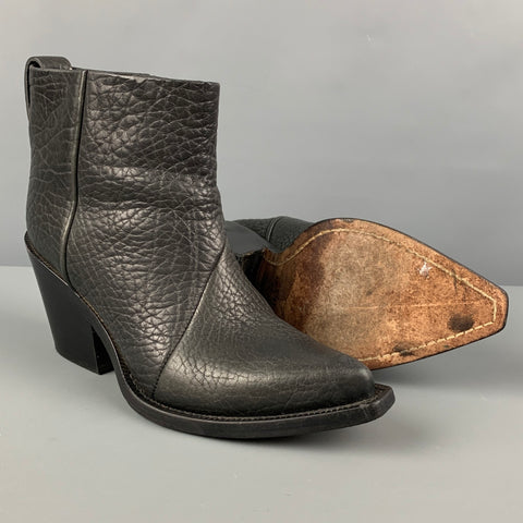 ACNE Taille 9 Bottines en cuir noir