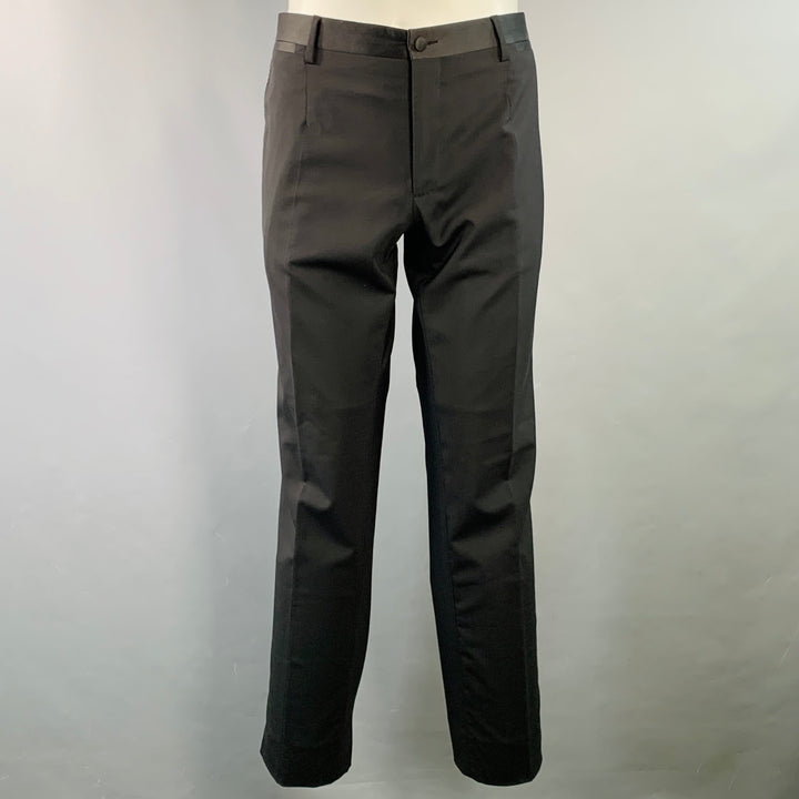 DOLCE & GABBANA Size 38 Black Wool Blend Peak Lapel Tuxedo