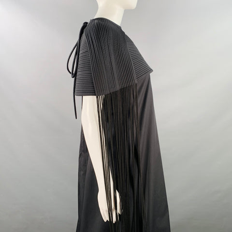 TORY BURCH Size 4 Black Cotton Poplin Sleeveless Bubble Hem Maxi Dress