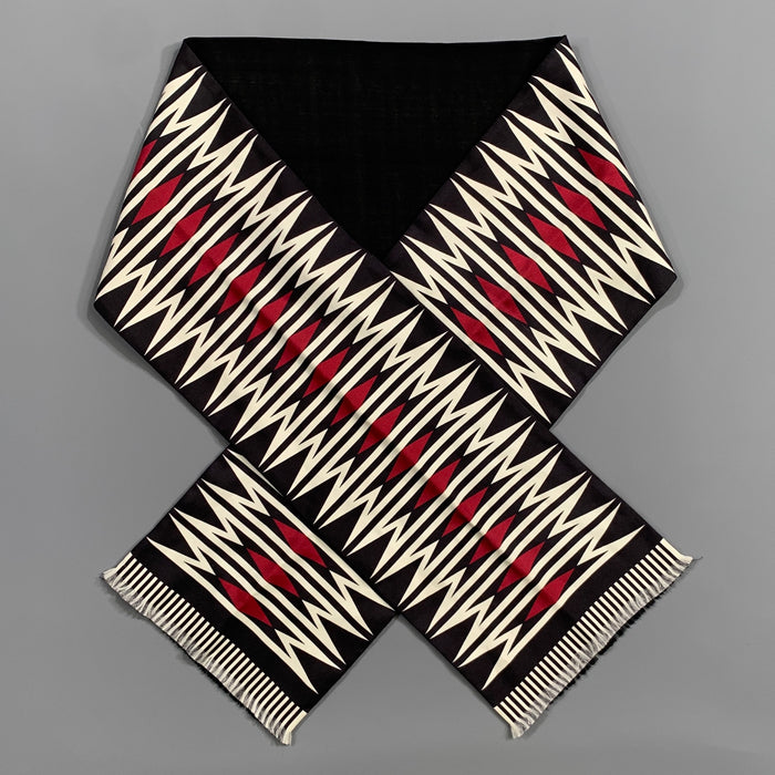 HAIDER ACKERMANN Black White Geometric Scarves