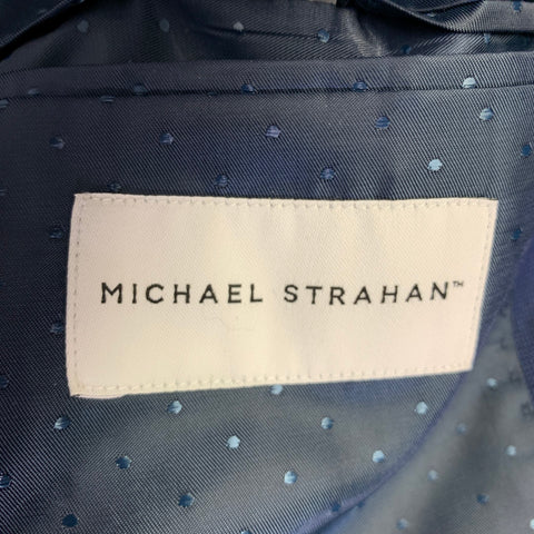 Costume MICHAEL STRAHAN en mélange de laine bleu, taille 44, simple boutonnage