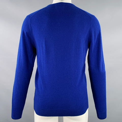 RESPOKE Size M Blue Navy Flag Cashmere V-Neck Pullover
