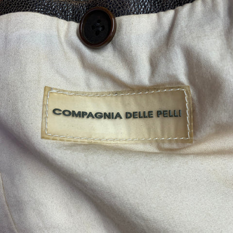 COMPAGNIA DELLE PELLI Size M Brown Leather Zip Up Racer Jacket