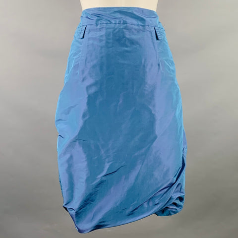 PAUW Size S Powder Blue Taffeta Bubble Hem Skirt