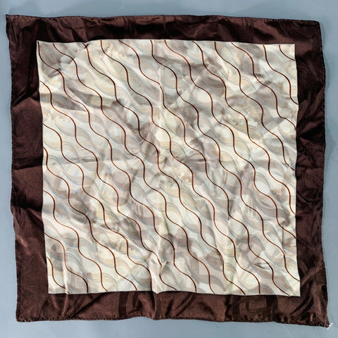 Pochette de costume en soie marbrée marron clair VINTAGE