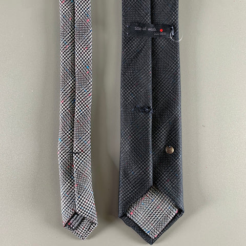 TITLE OF WORK Black Grey & White Glenplaid Silk Tie